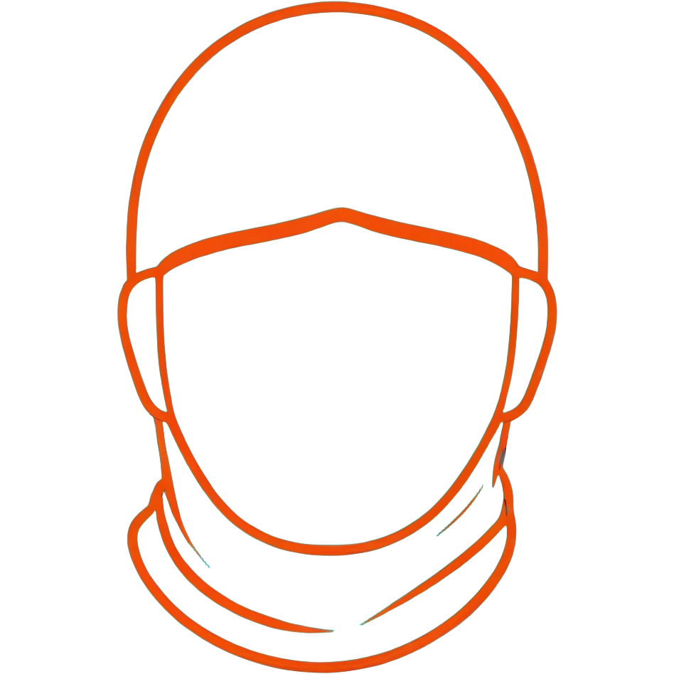 teal and orange ski mask emoji