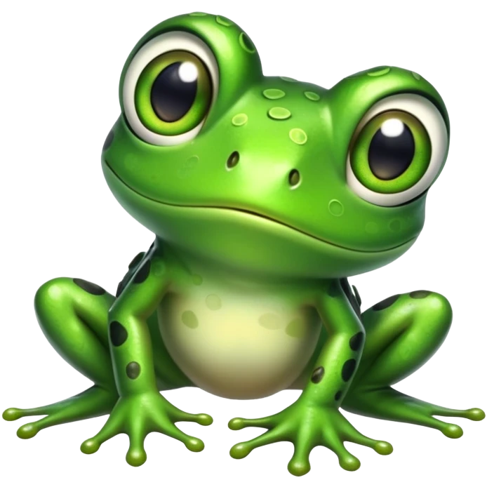 Exotic shiny rare epic cute frog-creature, full body, with random markings emoji