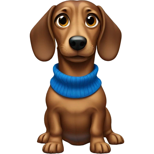 Create a Weiner dog wearing a Blue Turtleneck emoji