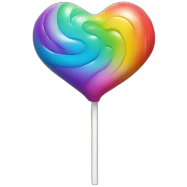 Rainbow Heart lolipop emoji