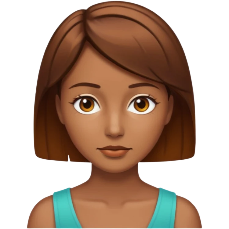 women with bronzed skin and short brown hair emoji