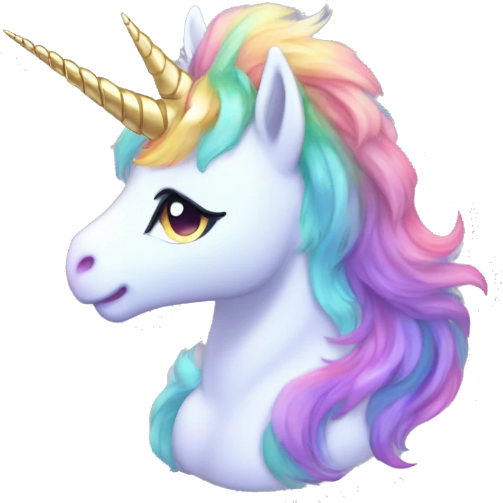 Shiny Sparkly Colorful Fluffy beautiful fantasy unicorn horn Kawaii Ethereal Anthro Sona Fakemon-animal Full Body emoji