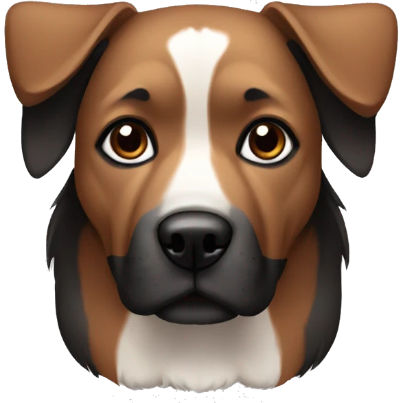 dog with black ears and brown muzzle emoji