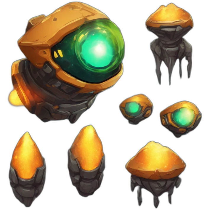 alien meteor Hunter scifi roguelike rpg style inspired by slay the spire digital art emoji