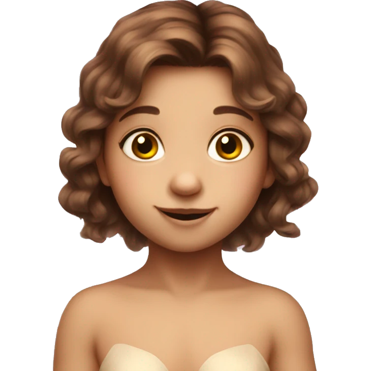 Brown hair baby fairy emoji