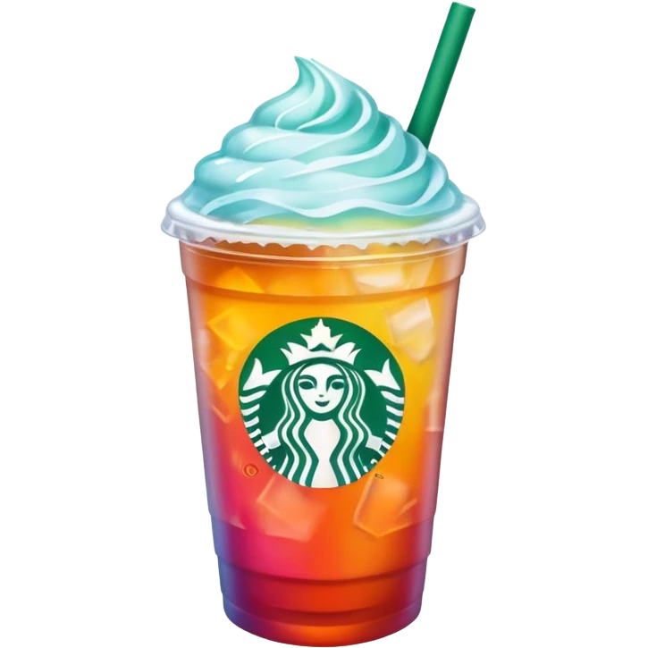 starbucks summer drink on a summer background (ios emoji style) emoji
