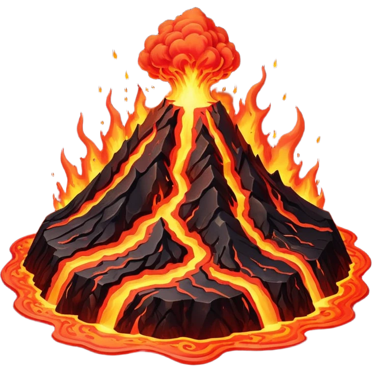 Volcano Planet – lava rivers and erupting peaks emoji