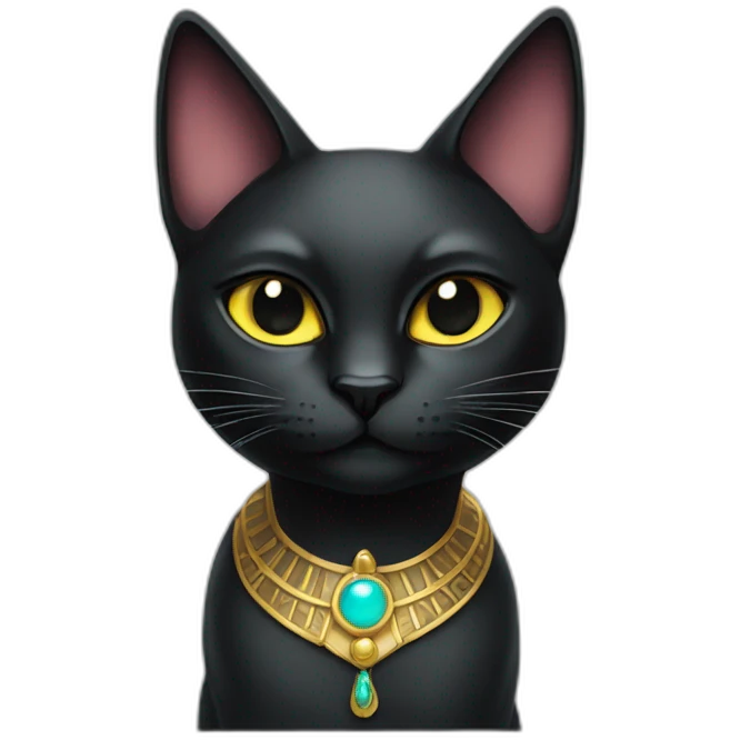 black cat dressed as the goddess bastet emoji