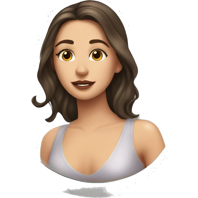 beautiful fancy brunette white girl looking at herself in vanity mirror  emoji