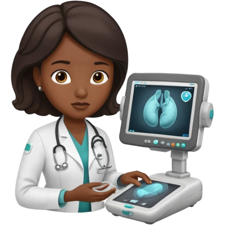 black maternal fetal medicine doctor performing fetal ultrasound emoji