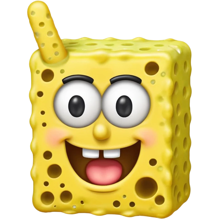 Can you create a sponge bob emoji holding up its middle finger?  emoji