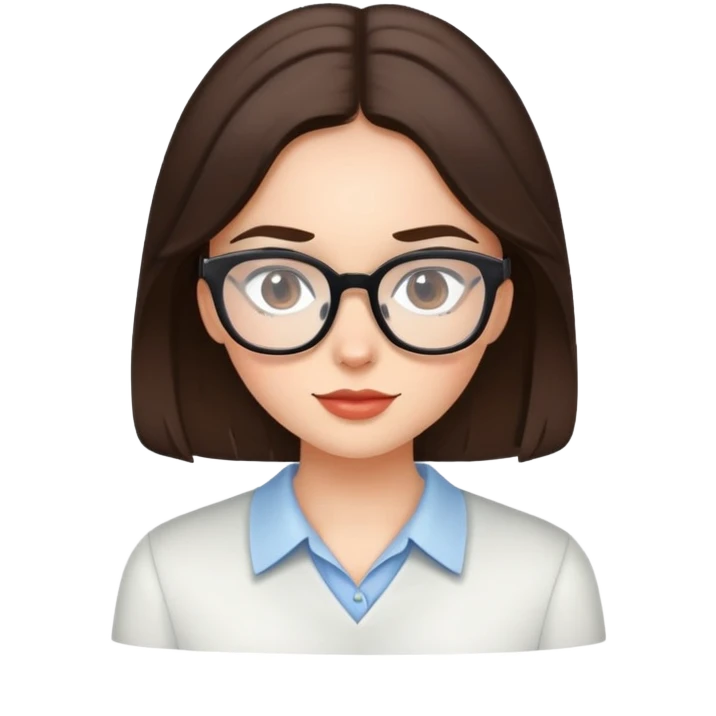 brunette girl with glasses emoji