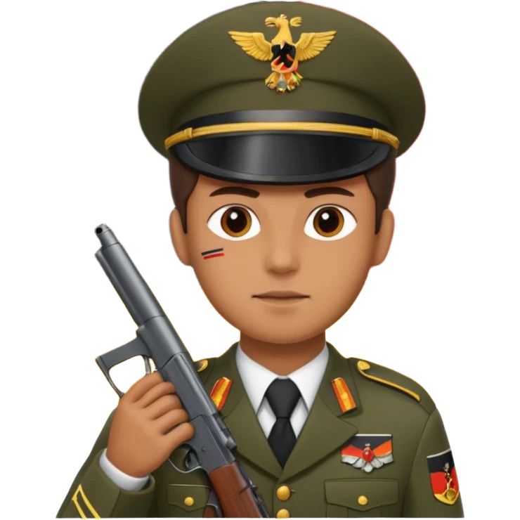 A soldier with a gun on the background of the flag of the German Empire emoji