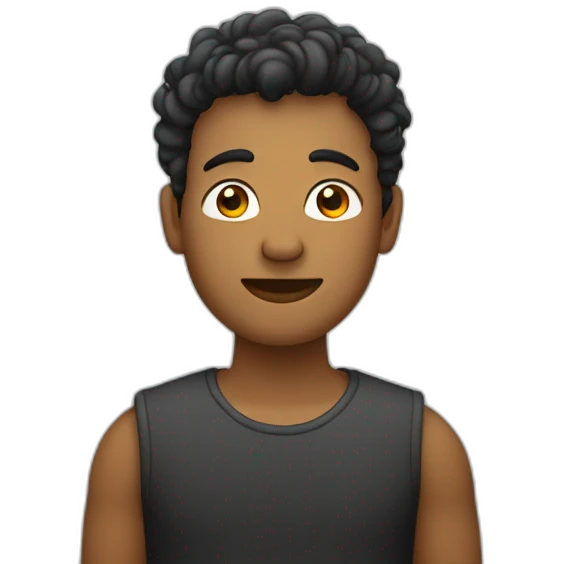 Homme de petite taille avec des cheuveux noir emoji