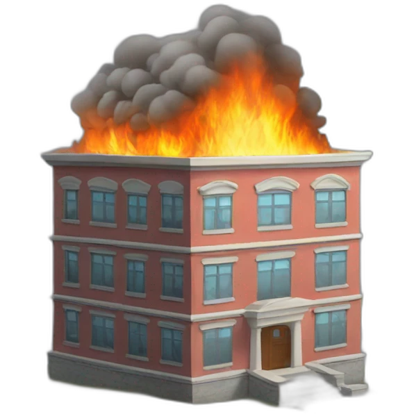 building on fire emoji