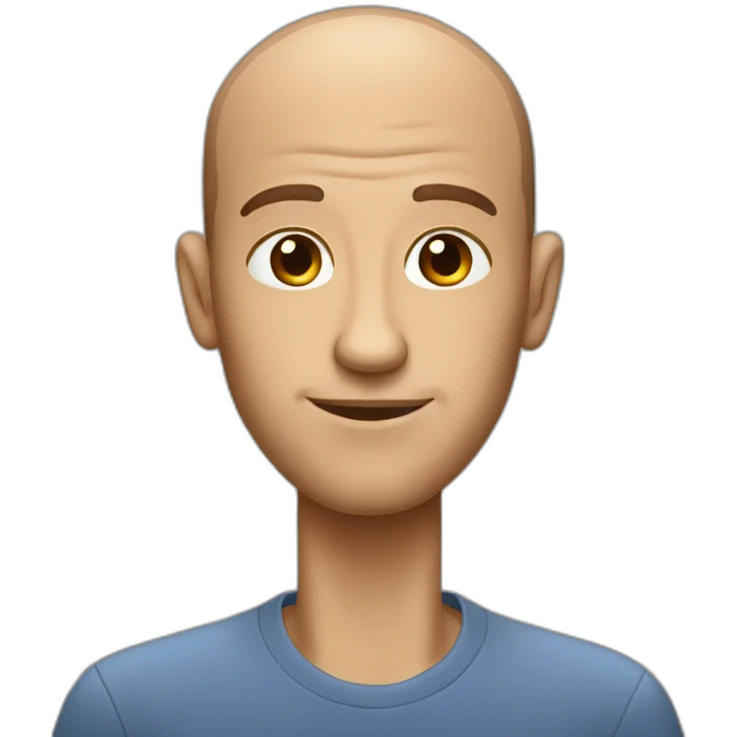 Guy with big forehead and long legs emoji
