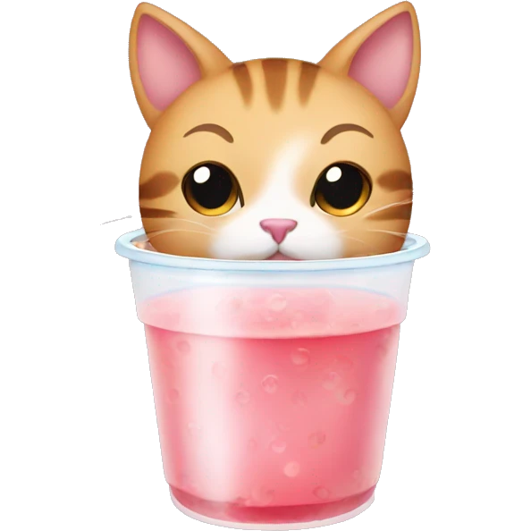 Cat drinking bubble tea emoji