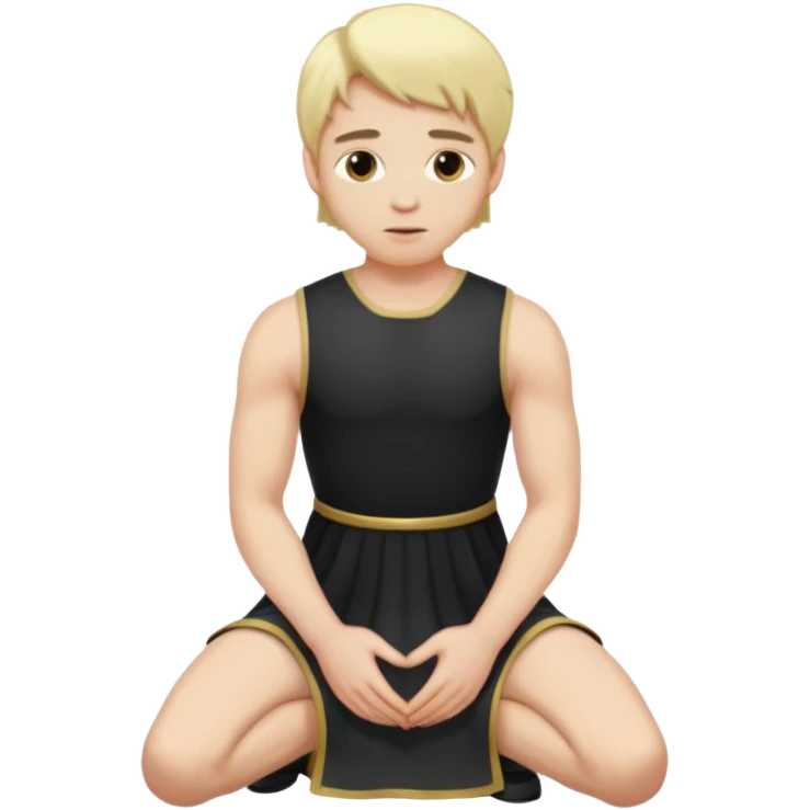 Submissive man on knees wearing female clothes emoji
