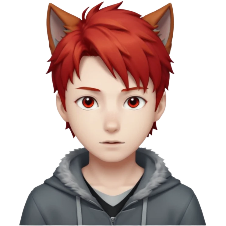 Wolf Anime Boy Red emoji