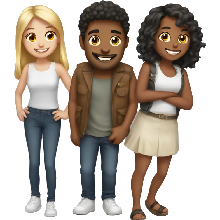 3 best friends 1 guy 2 girls emoji