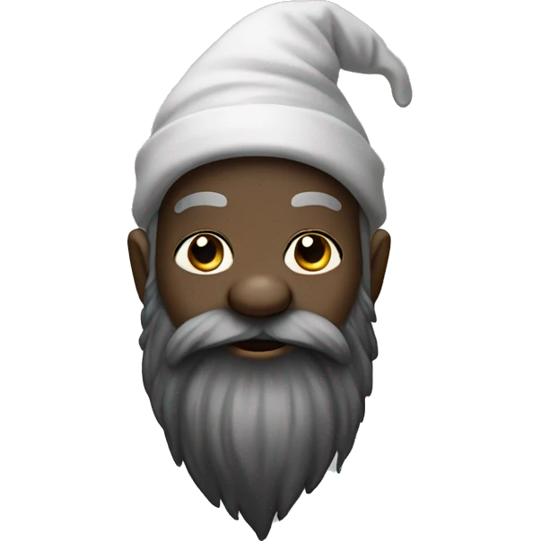 Black gnome with beard and nose ring emoji
