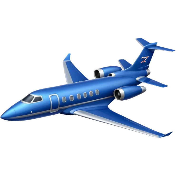 a cj2 jet plane two engines in the back no engine under the wingsthe solid color dark blue emoji