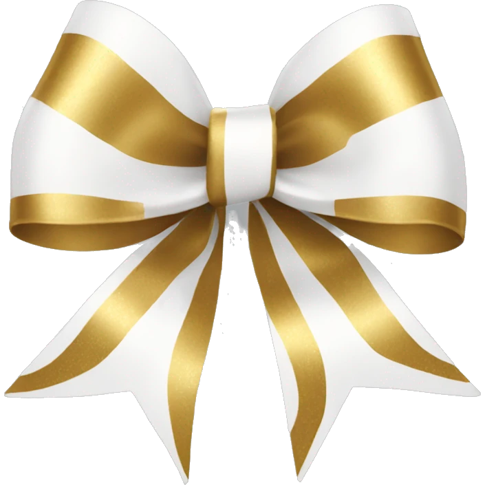 White and gold Christmas bow  emoji