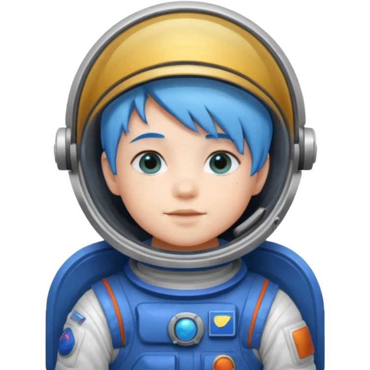 kid astronaut with blue hair emoji