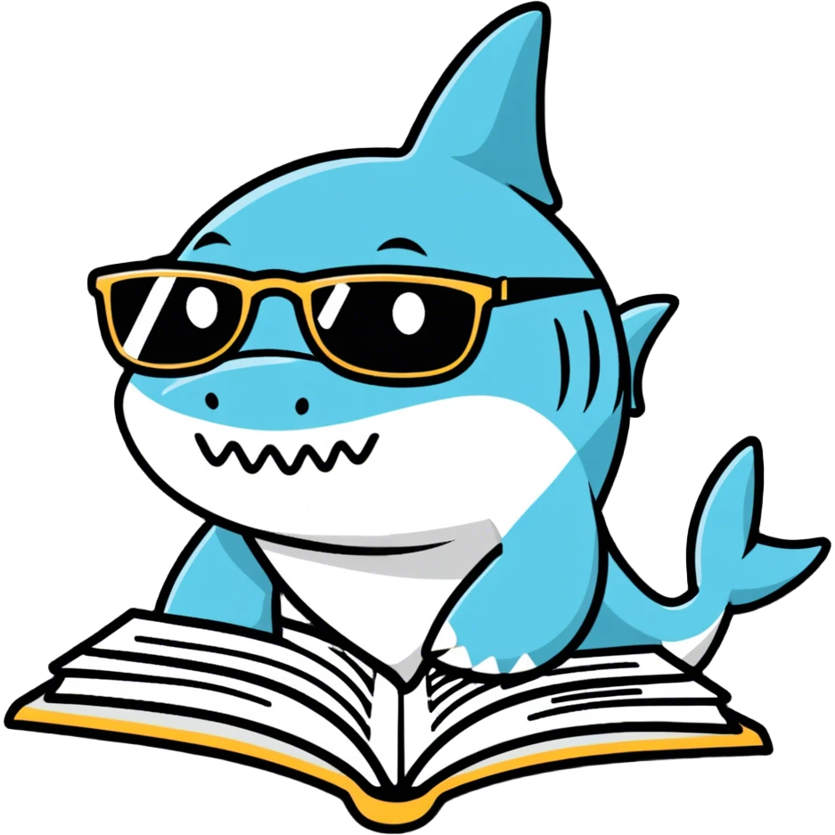 A Studious Shark emoji