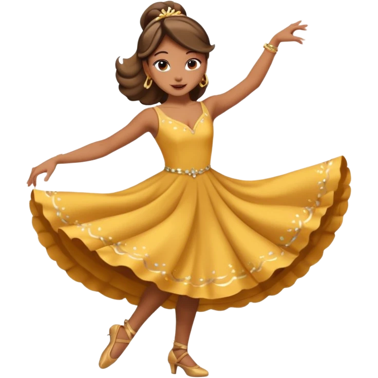 dancer mid-twirl party pose emoji