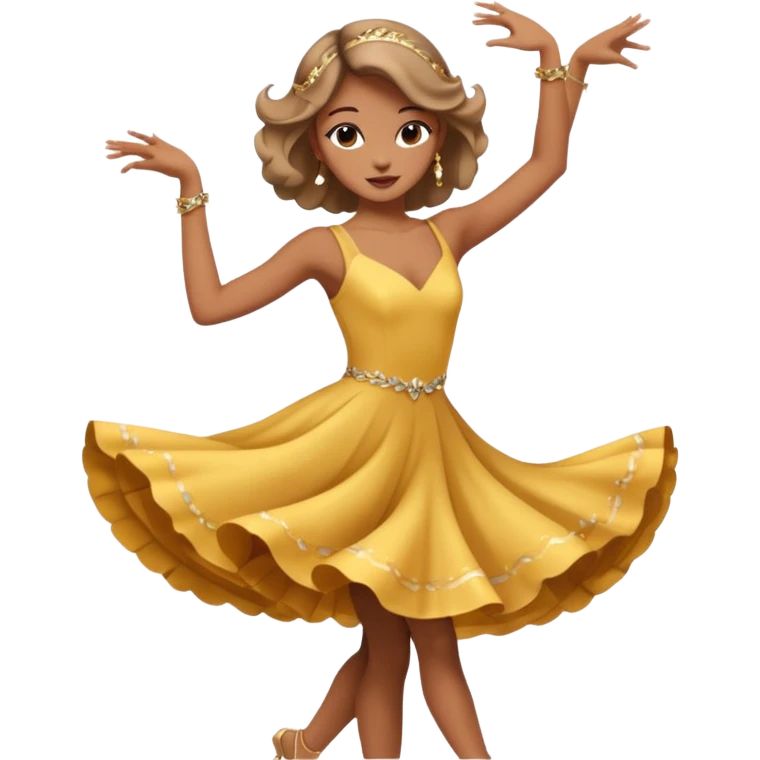 dancer mid-twirl party pose emoji