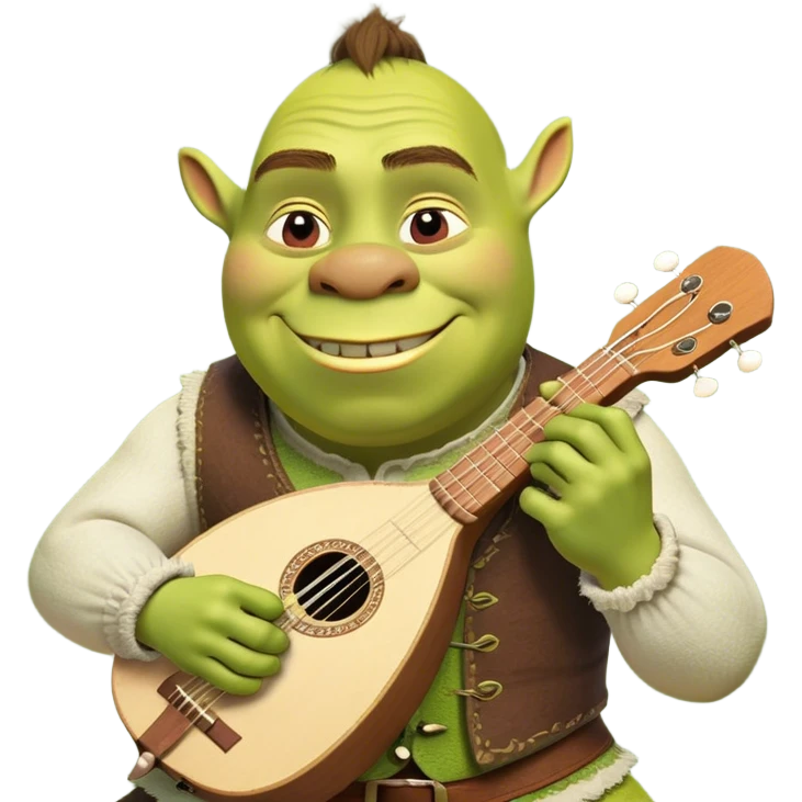 Shrek playing balalaika emoji