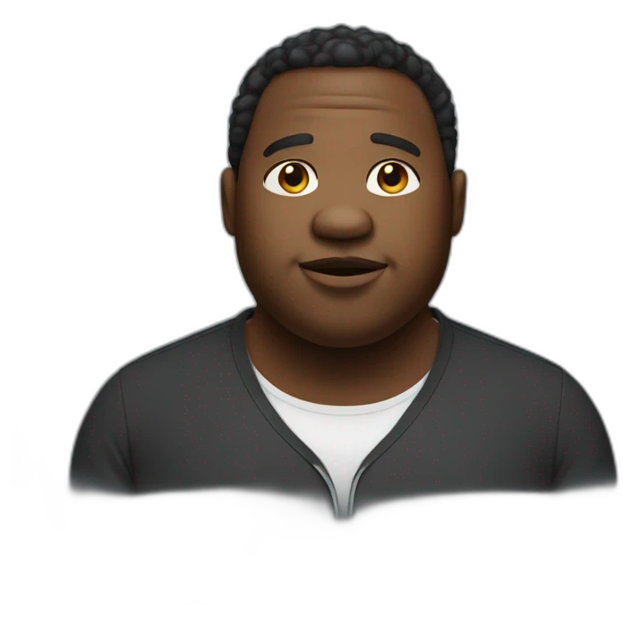 Fat black guy emoji