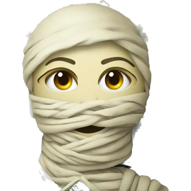 Mummy wrapped around 100 dollar bills emoji