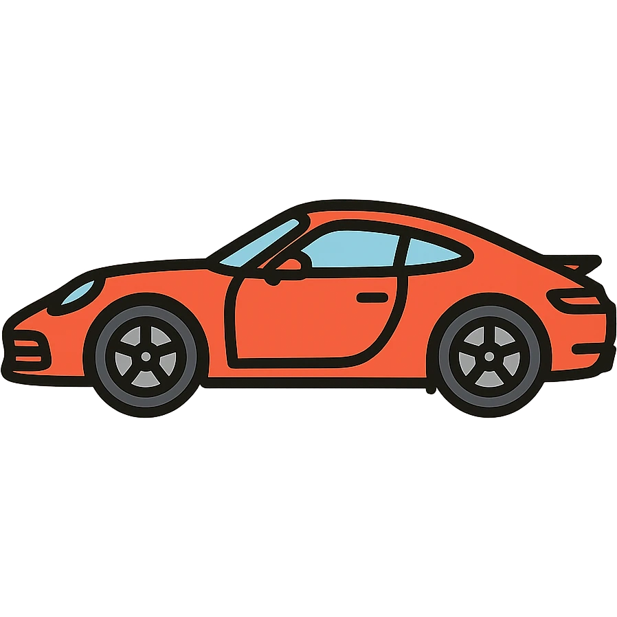 Porsche sports car, sleek, modern, luxury, side view, icon style, no text emoji