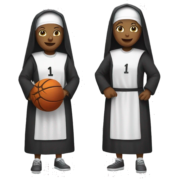 Two nuns playing basketball emoji