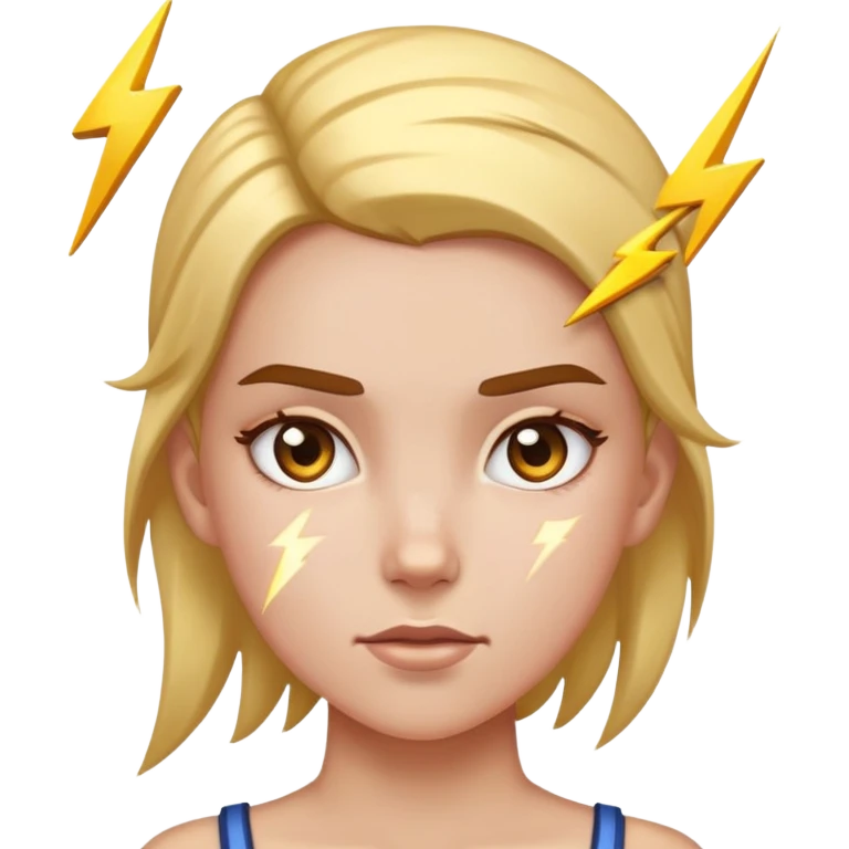 Девушка с молнией на лбу  emoji