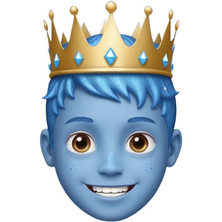 blue Boy glitter crown smile emoji