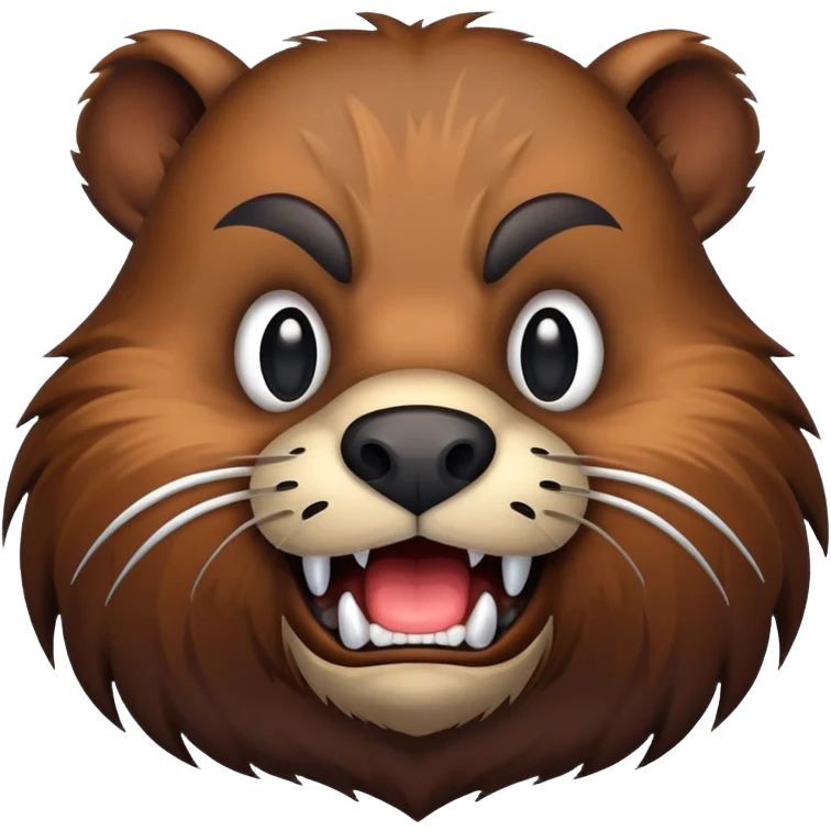 brutal beaver with a black beard emoji
