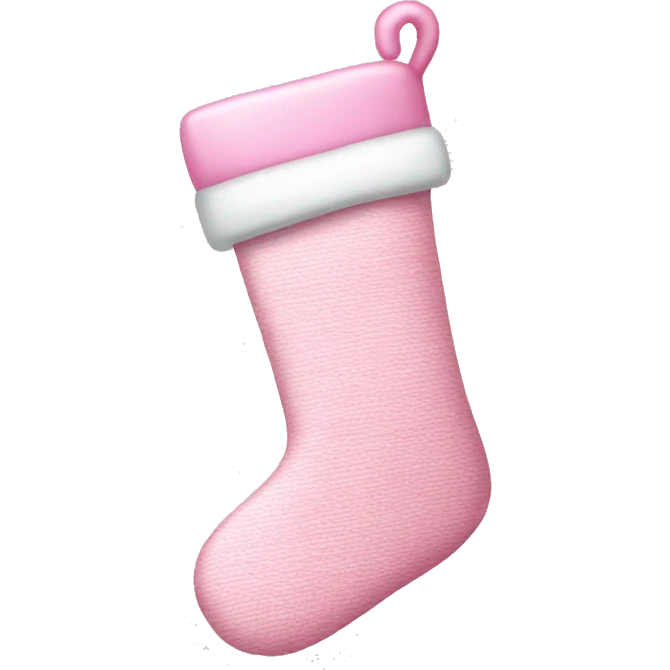 Light pink Christmas stocking with letter L emoji