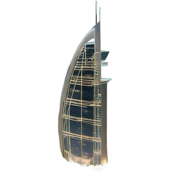 Dubai Tower at Night and Palms emoji