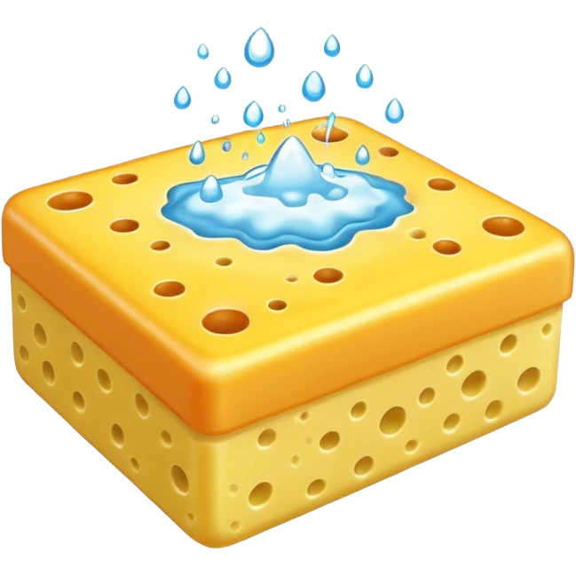 foam sponge object icon, soft sponge with soap foam, glossy wet look, 3D cartoon, mobile game icon style, centered, clean background, no text, no watermark

 emoji