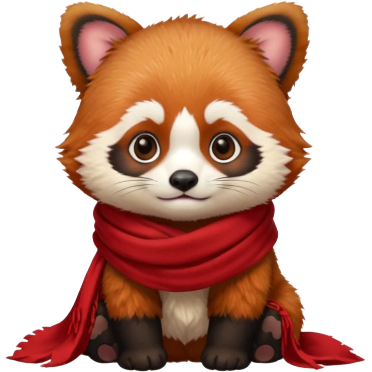 baby Red panda wearing a red scarf  emoji