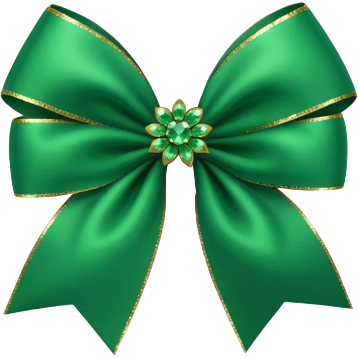 green flower bow with glitter emoji