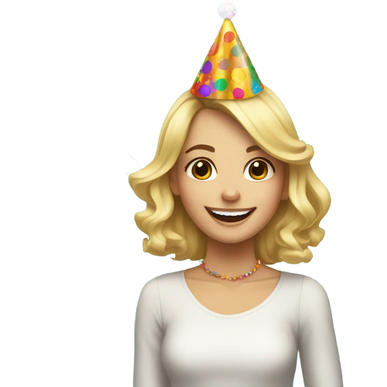 Blonde birthday girl emoji