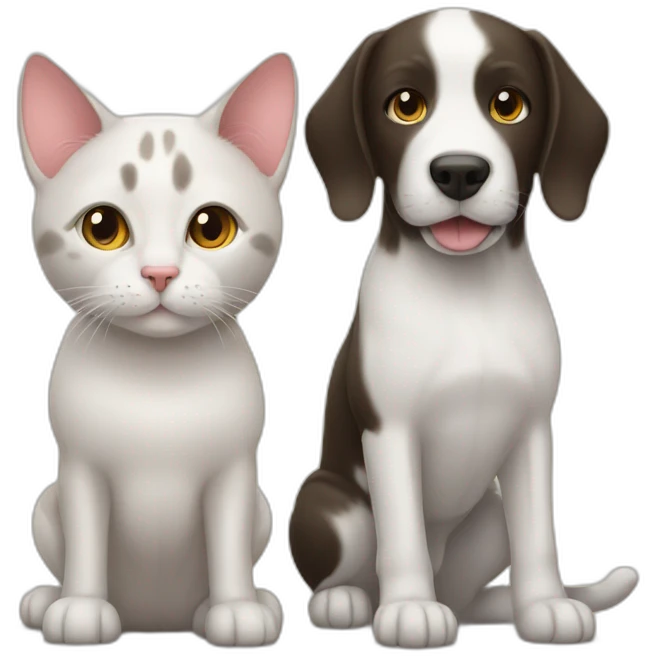 cat and dog  emoji