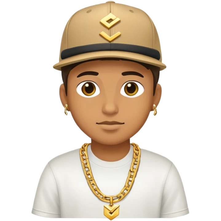 cool coder with snapback, gold chain, and code symbols emoji