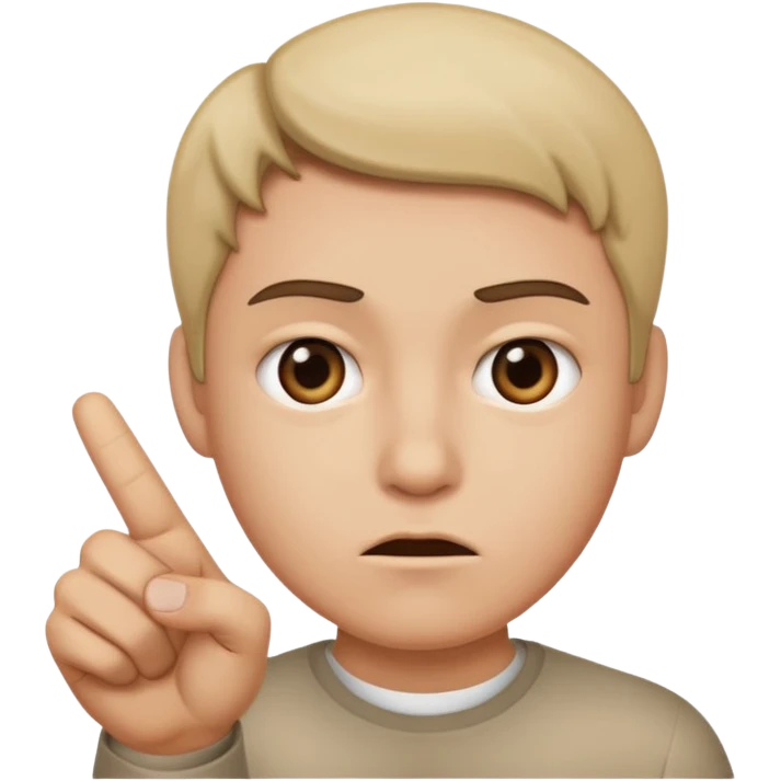 Emoji pointing behind itself with an unamused face emoji