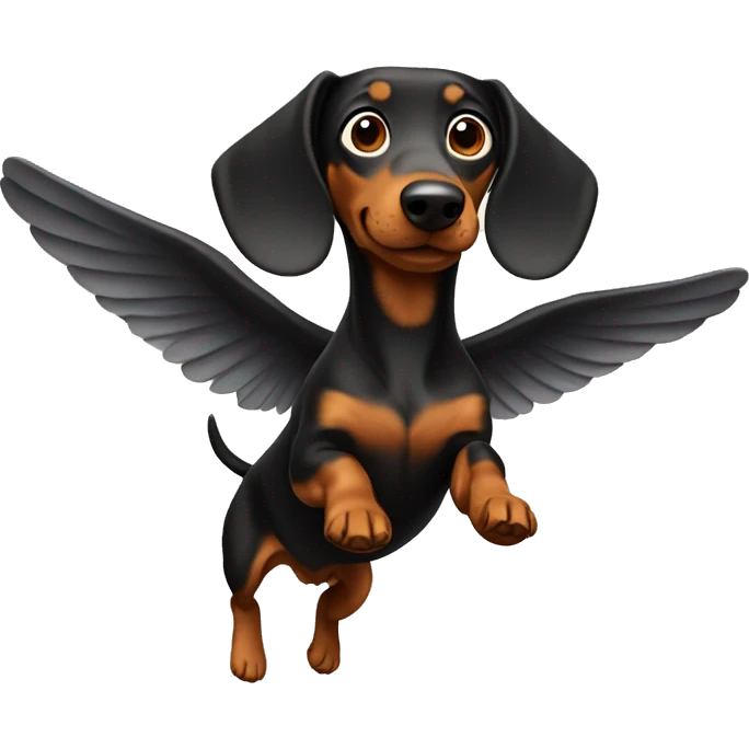 Flying dachshund emoji
