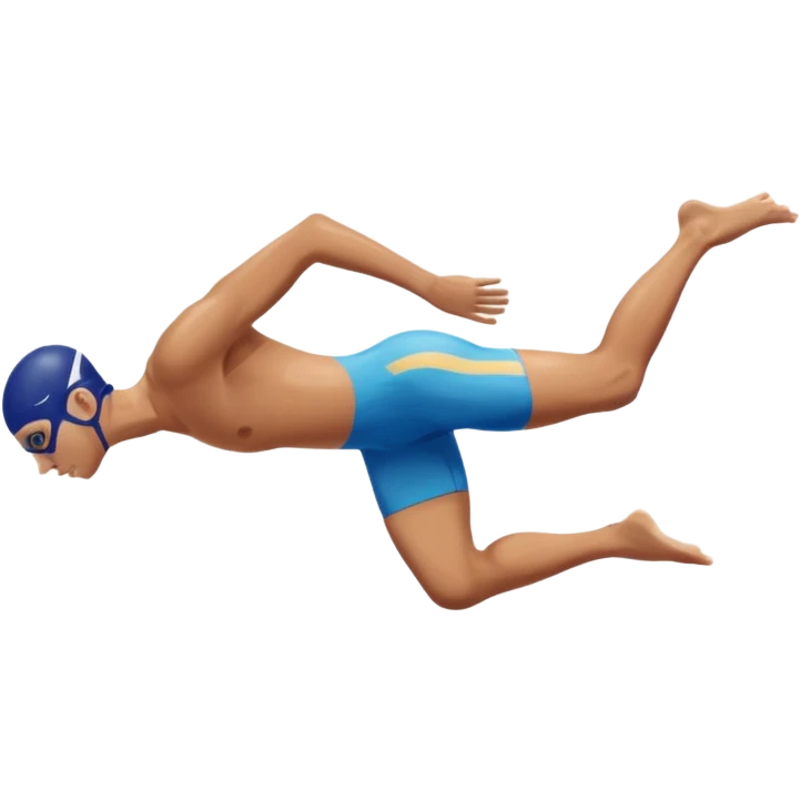 swimmer diving into a swimming pool, side profile view, smooth gradients, clean lines, realistic proportions. emoji